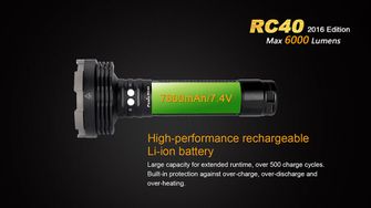 Latarka akumulatorowa Fenix RC40, 6000 lumenów