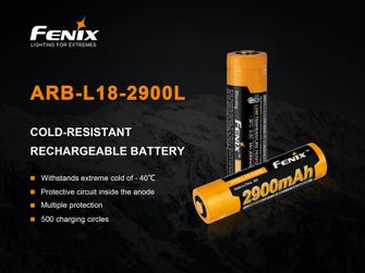 Mrozoodporny akumulator Fenix 18650, 2900 mAh, Li-Ion