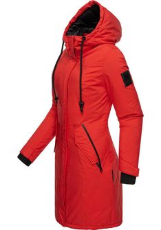 Navahoo LETIZIAA Damski płaszcz zimowy z kapturem, czerwony