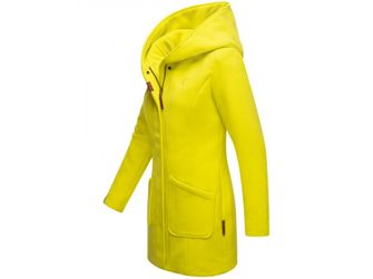 Marikoo MAIKOO Damski płaszcz zimowy z kapturem, lime green