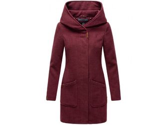 Marikoo MAIKOO Damski płaszcz zimowy z kapturem, dark red
