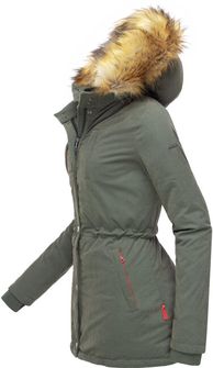 Marikoo Akira damska kurtka zimowa z kapturem, oliwkowa