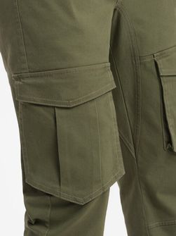 Męskie spodnie cargo Ombre Jogger V18 P886 w kolorze oliwkowym