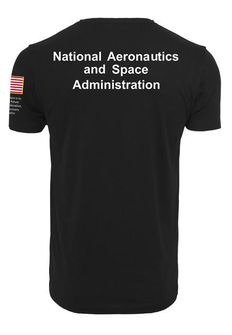 NASA męska koszulka Insignia Logo Flag, czarna