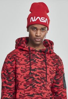 NASA Beanie Worm Logo czapka zimowa, czerwona