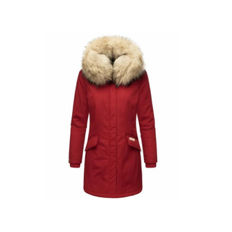 Navahoo Cristal damska kurtka zimowa z kapturem i futerkiem, blood red