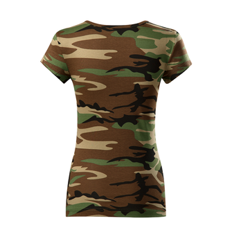 DRAGOWA krótka koszulka damska army girl, kamuflażowa 150g/m2