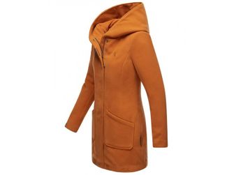 Marikoo MAIKOO Damski płaszcz zimowy z kapturem, rusty cinnamon