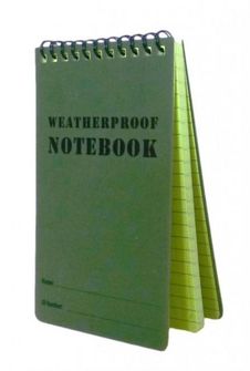 WARAGOD wodoodporny notatnik, zielony, 12 x 7.8cm