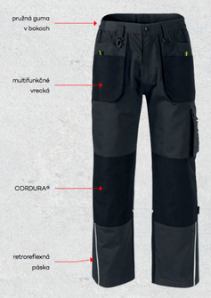 Męskie spodnie robocze z Cordury® Rimeck Ranger, siwe