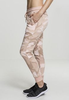 Urban Classics Camo Terry damskie spodnie dresowe, rose camo