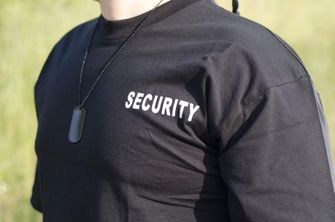 MFH koszulka z napisem SECURITY, czarna, 160g/m2