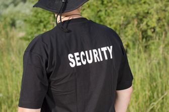 MFH koszulka z napisem SECURITY, czarna, 160g/m2