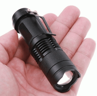 Latarka wojskowa LED UV, ładowalna, zoom, 10 cm