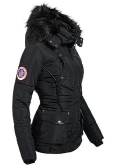 Marikoo VANILLA damska kurtka zimowa z kapturem, czarna