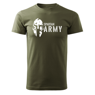 DRAGOWA koszulka z krótkim rękawem spartan army, oliwkowa 160g/m2