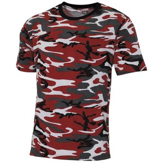 MFH American T-shirt Streetstyle, czerwony-camo
