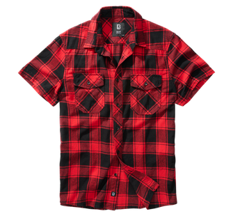 Koszula z krótkim rękawem Brandit Check, czerwono-czarna
