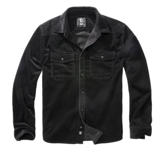Koszula z długim rękawem Brandit Corduroy Classic, czarna
