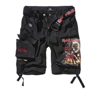Brandit Iron Maiden Savage szorty The Number of The Beast czarna edycja, czarny