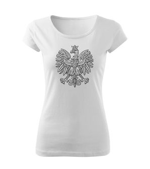 DRAGOWA damska koszulka z krótkim rękawem Orzeł, biała