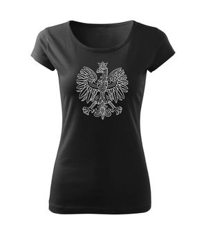 DRAGOWA damska koszulka z krótkim rękawem Orzeł, czarna