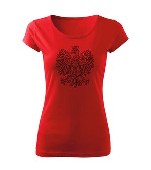 DRAGOWA damska koszulka z krótkim rękawem Orzeł, czerwona