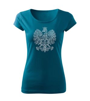 DRAGOWA damska koszulka z krótkim rękawem Orzeł, petrol blue