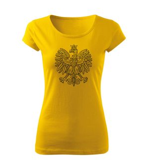 DRAGOWA damska koszulka z krótkim rękawem Orzeł, żółta