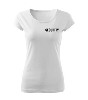 DRAGOWA  koszulka damska z napisem SECURITY, biała