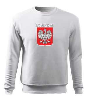 DRAGOWA bluza męska Godło Polski z napisem, biała