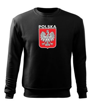 DRAGOWA bluza męska Godło Polski z napisem, czarna