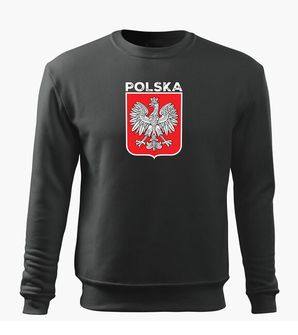 DRAGOWA bluza męska Godło Polski z napisem, szara