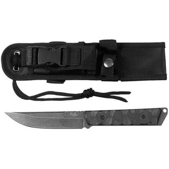 Nóż Fox Outdoor Knife Fighter, czarny, rękojeść G10, z pochwą