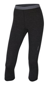 Husky Merino Thermal Underwear Damskie spodnie 3/4 czarne