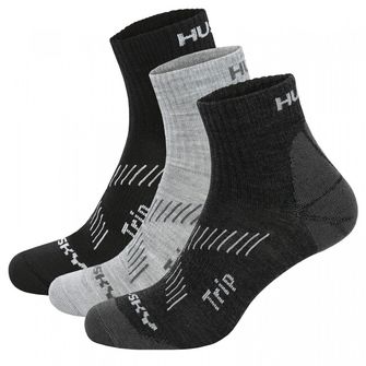 HUSKY Trip Socks 3Pack, czarny/jasnoszary/ciemnoszary