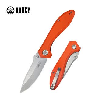 KUBEY Nóż do zamykania Ruckus Orange G10
