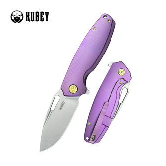 KUBEY Nóż do zamykania Tityus Purple ContouRed Titanium