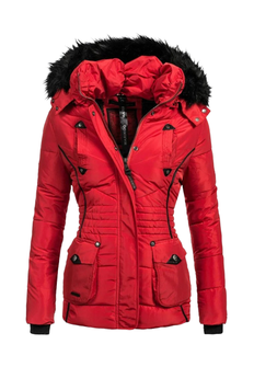 Marikoo VANILLA damska kurtka zimowa z kapturem, czerwona