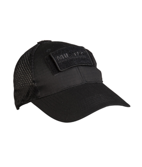 Mil-Tec czapka z daszkiem z siatką, czarna