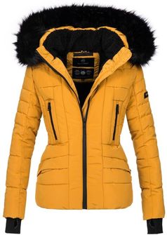 Navahoo Adele damska kurtka zimowa z kapturem, żółta