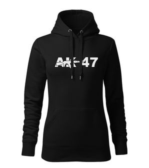 DRAGOWA bluza z kapturem damska AK 47, czarna 320g/m2