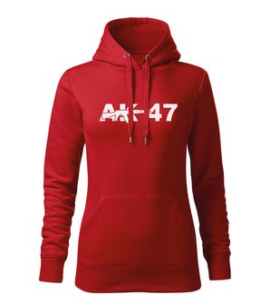 DRAGOWA bluza z kapturem damska AK 47, czerwona 320g/m2
