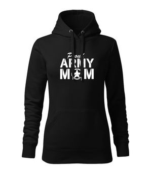 DRAGOWA bluza z kapturem damska army mom, czarna 320g/m2