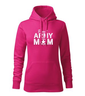 DRAGOWA bluza z kapturem damska army mom, różowa 320g/m2