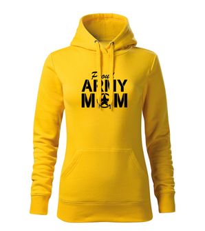 DRAGOWA bluza z kapturem damska army mom,  żółta 320g/m2