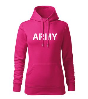 DRAGOWA bluza z kapturem damska army, różowa 320g/m2