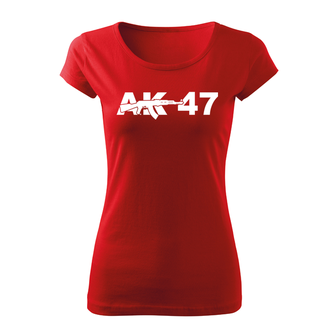 DRAGOWA krótka koszulka damska AK47, czerwona 150g/m2