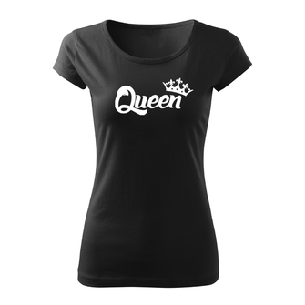 DRAGOWA krótka koszulka damska queen, czarna 150g/m2