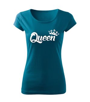 DRAGOWA krótka koszulka damska queen, petrol blue 150g/m2